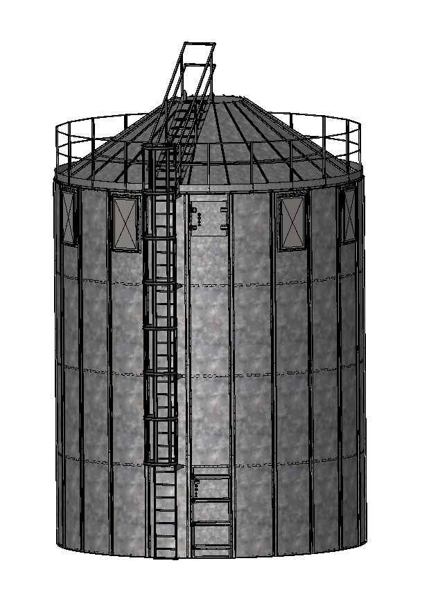 Steel silo type AST with pitched roof